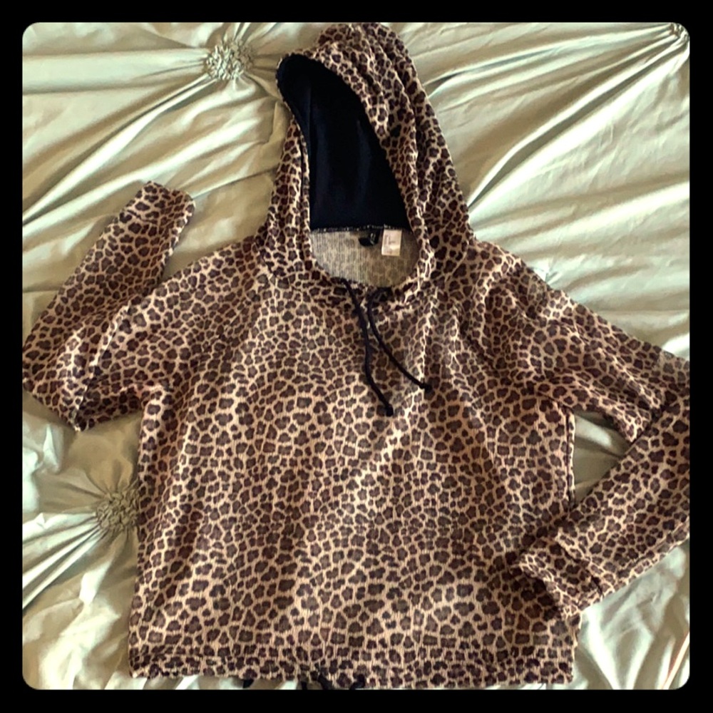Mesh Leopard Print Hoodie